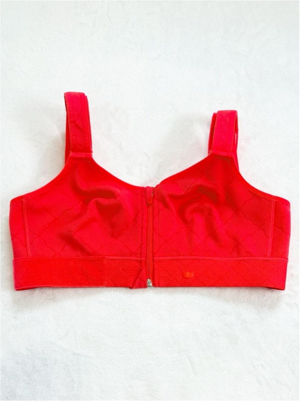 SHEFIT 1 Luxe Sports Bra XL Red High Impact Adjustable Zip Front Activewear